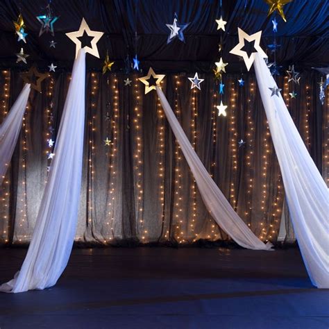 Gold Hanging Shooting Stars With Fabric Shindigz Starry Night Prom