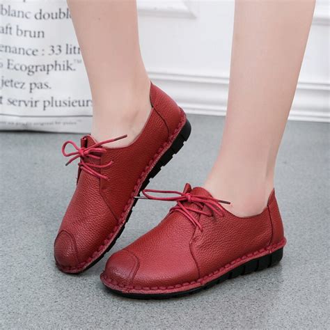 Handmade Vintage Women Shoes Genuine Leather Female Loafers Soft