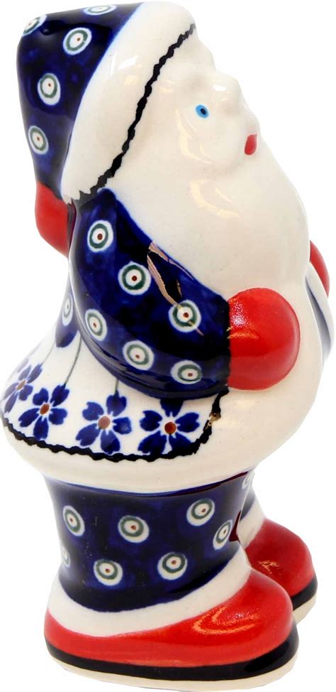 Santa Claus Statue Polish Pottery From Zaklady In Floral Etsy