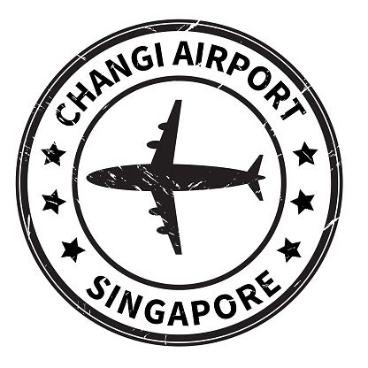 It is located in changi, about 20km the airport is operated by the changi airport group (cag) of the civil aviation authority of singapore. Changi Airport Singapore Stamp On White Background Changi ...