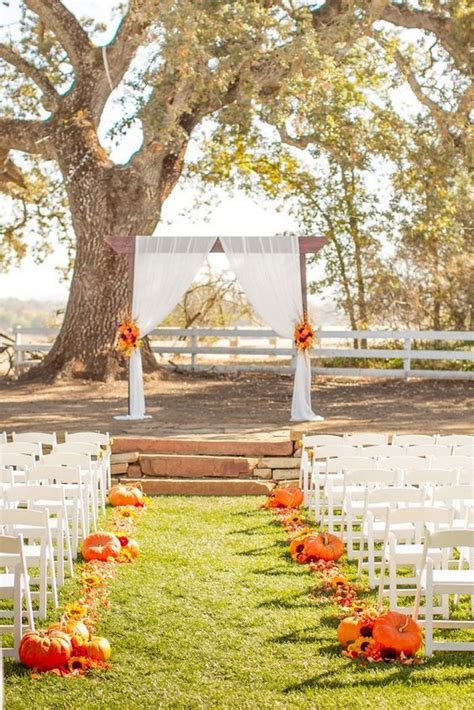 Outdoor Fall Wedding Ceremony Decoration Ideas Emmalovesweddings
