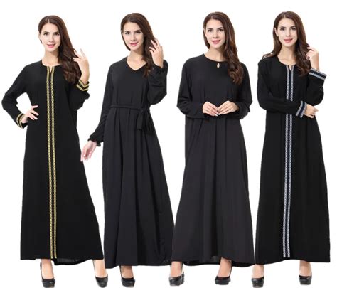 buy 2017 new arrival islamic black abayas muslim long dress for women malaysia