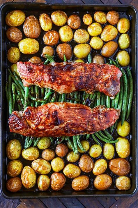 Remove the pork tenderloin and place it on the foil then pour the remaining marinade over top. Pork Tenderloin Recipe Easy Sheet Pan Dinner | Recipe ...