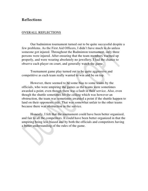 Example Of Reflection 1 English Sba Natural Disaster Essay In English