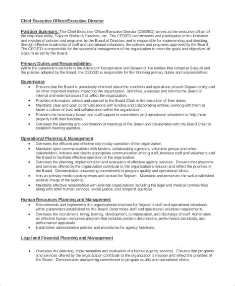 Everything that goes into creating a perfect executive assistant to chief executive officer resume can take hours, days, even weeks. FREE 10+ Sample Executive Director Job Description ...