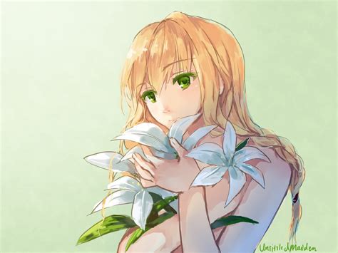 Flowers Anime Girls Blonde Green Eyes Majo No Ie Wallpapers Hd Desktop And Mobile Backgrounds