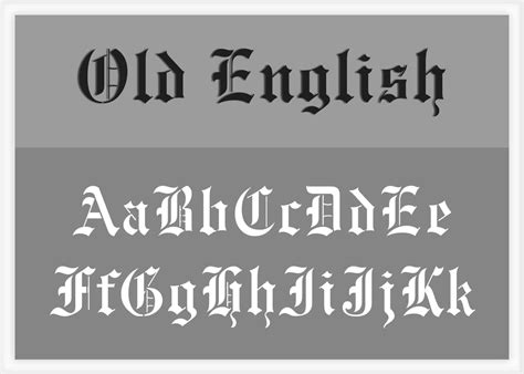 Old English Fonts Alphabet