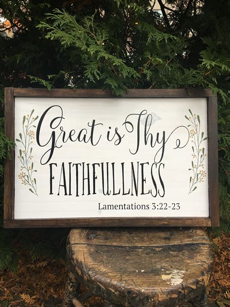 Great Is Thy Faithfulness Framed Wooden Sign Rustic Etsy