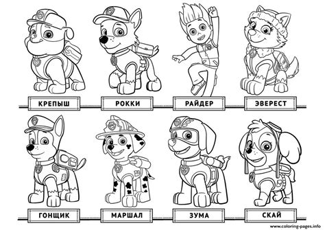 Chase, ryder, rubble, marshall, rocky, zuma, skye, everest, tracker, rex, ella and tuck. Free Chase Paw Patrol List Coloring Pages Printable