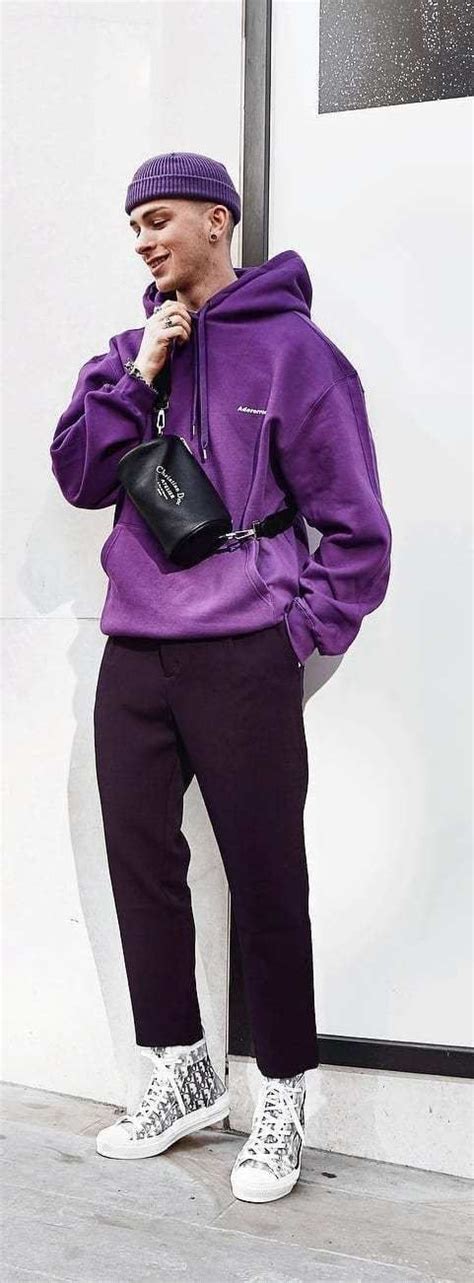 Purple And Violet Sportswear Short Beanie Fashion Ideas With Purple And Violet Casual Trouser