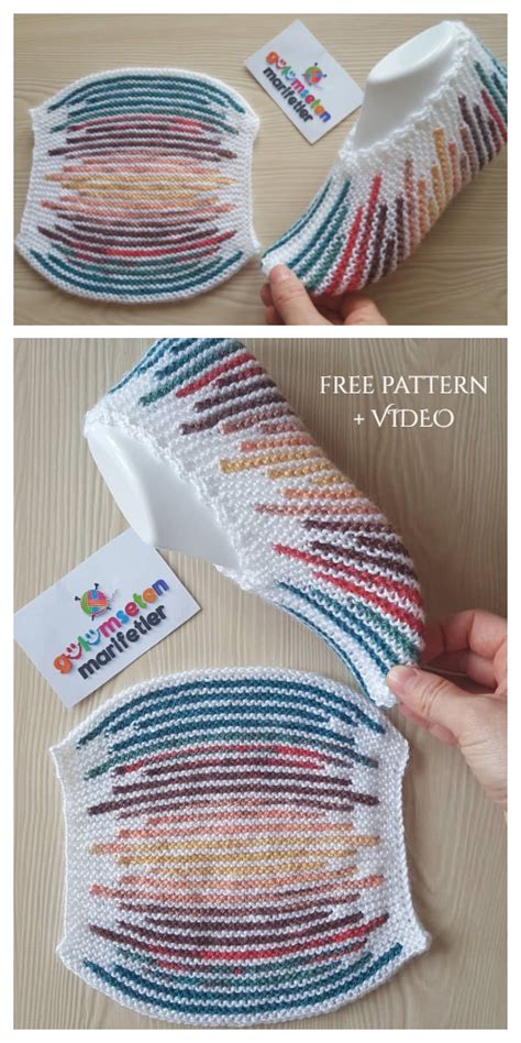 Knit One Piece Turkish Slippers Free Knitting Patterns Video