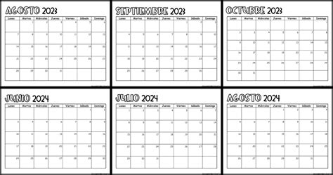 Calendario Minimalista Para Rellenar 2023 2024 Imagenes Educativas