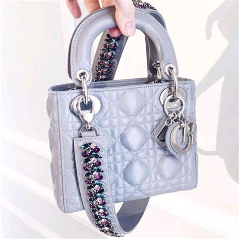 A Closer Look Lady Dior Bag With Crystal Shoulder Strap Bragmybag