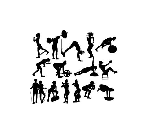 Premium Vector Fitness And Gym Silhouettes Art Vector Design