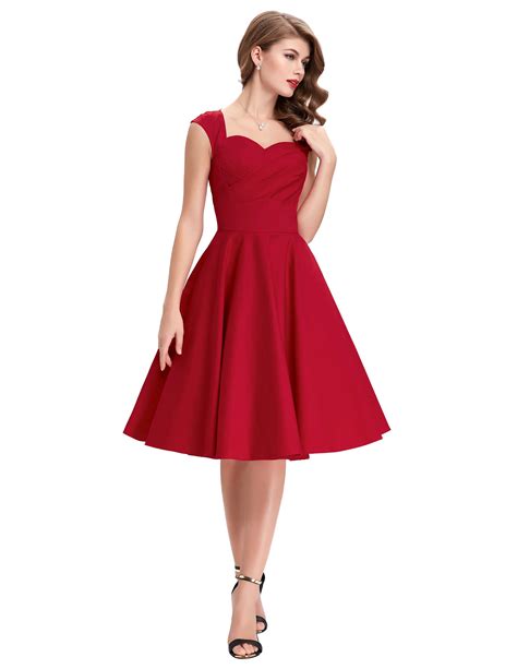 Belle Poque 40s 50s Vintage Swing Pin Up Flared Pin Up Party Dress Cocktail Gown In Dresses From