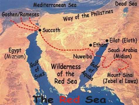 Route Of The Exodus Showing Mt Horeb Not Located At The Tip Of The