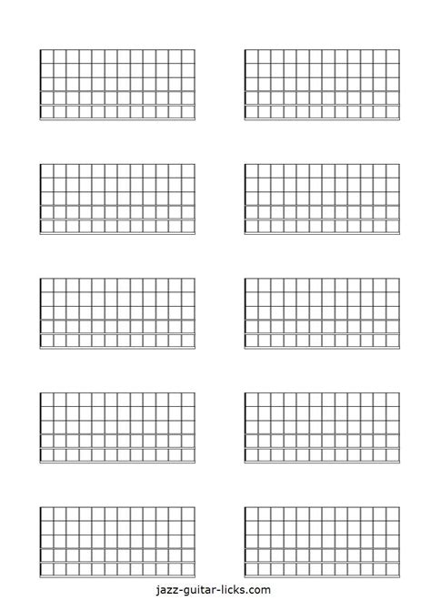 Blank Guitar Fretboard Chart