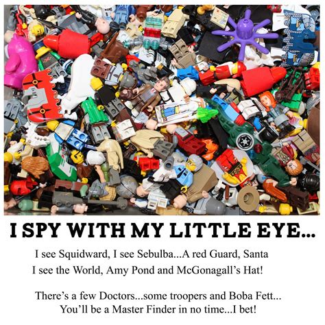 The beauty of these books, which include i spy funhouse and i spy gold challenger, is that when the initial riddle is solved, there are still extra credit riddles in the back, as well as countless other games of varying degrees of difficulty any imaginative parent or child can create. Doodlecraft: Lego I Spy with my Little Eye Book!