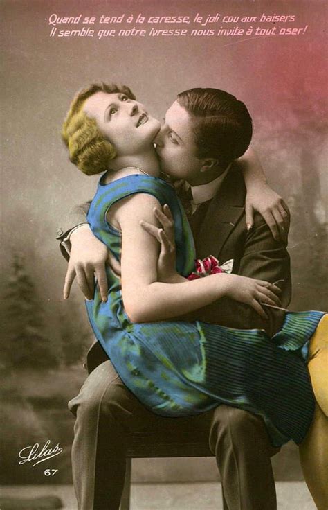 Vintage Everyday 51 French Postcard Show How To Kiss Romantically From