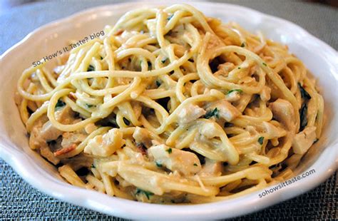 Remove from the pan and place on a chopping board to rest, then slice into strips. Chicken Carbonara