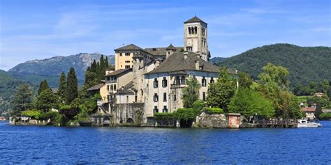 Orta San Giulio Island Piedmont Italy Stock Image Image Of House