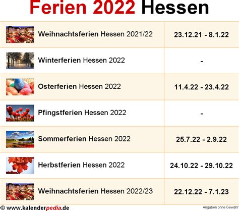 Aus technischen gründen erfolgen alle angaben ohne gewähr. Ferien Hessen 2022 - Übersicht der Ferientermine
