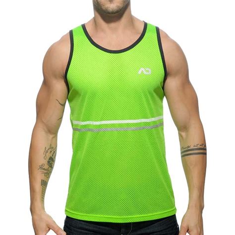 Addicted Neon Green Mesh Basketball Tank Top The Mens Active Sports Wear