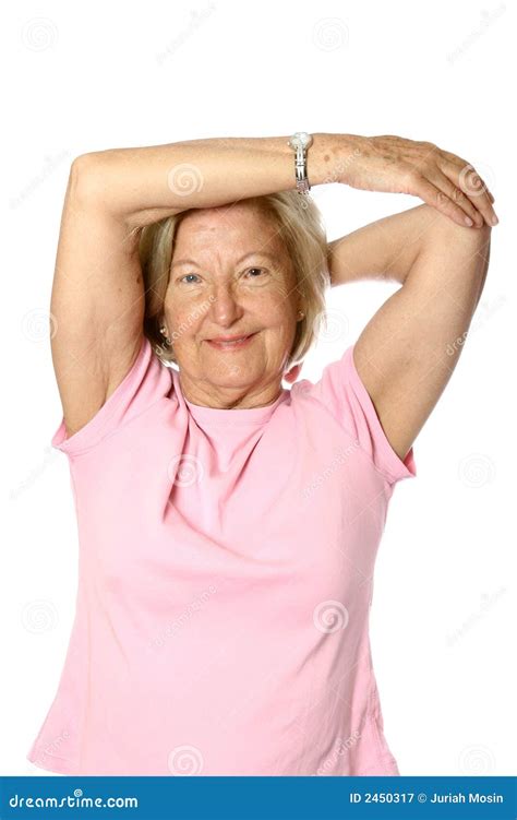 Senior Woman Doing Stretching Stock Image Image Of Health Lady 2450317