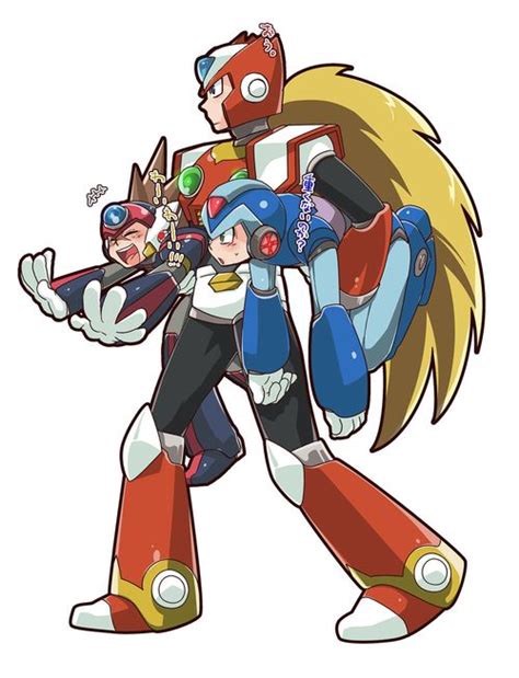 X Axl And Zero Mega Man Astro Boy Fighting Robots