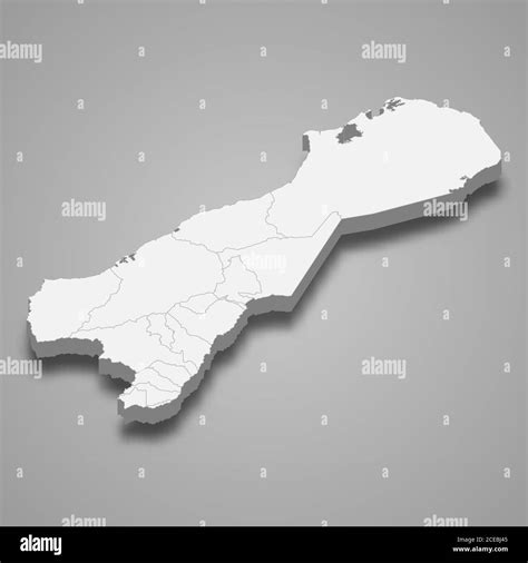 3d Map Of La Guajira Is A Department Of Colombia Stock Vector Image