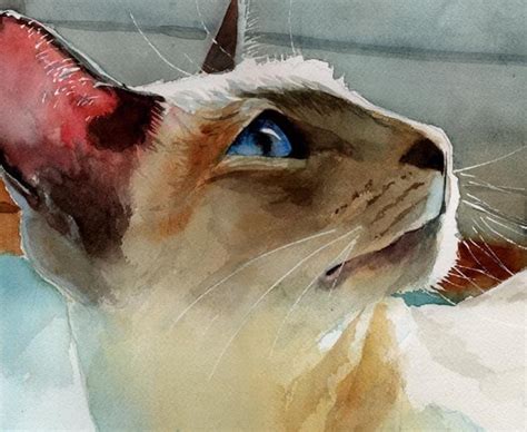 Siamese Cat Art Print Of My Watercolor Painting Siamese In Etsy