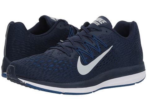 Nike Air Zoom Winflo 5 Midnight Navypure Platinum Running Shoes In
