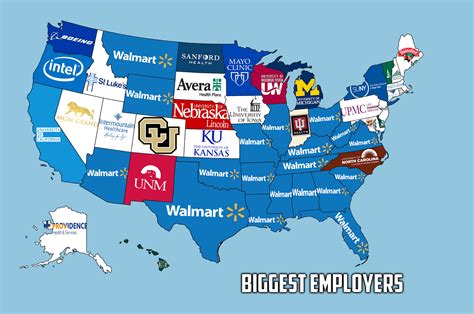 The Biggest Employer in Each US State - Vivid Maps