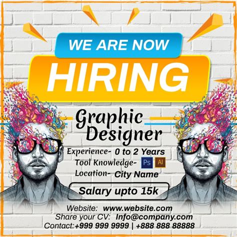 Graphic Designer Hiring Post Template Postermywall