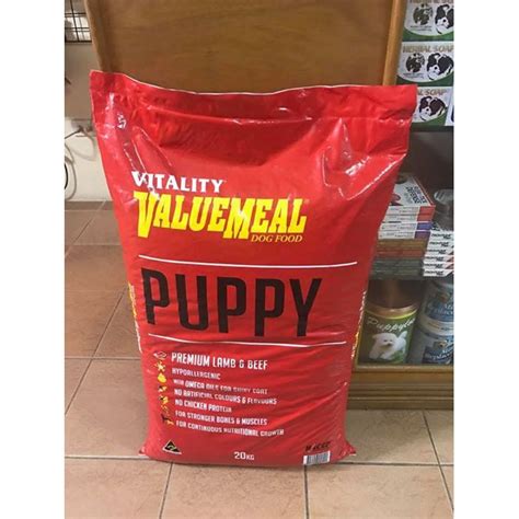 Explore the fascinating puppy foods ranges and big deals. Vitality Valuemeal Puppy Dog Food 20kg (Original Packaging ...