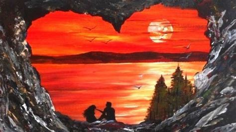 Romantic Acrylic Painting On Canvas For Beginners Youtube
