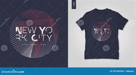 New York City T Shirt Geometric Vector Design Poster Print Template