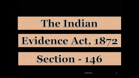 Section 146 Of Evidence Act Youtube