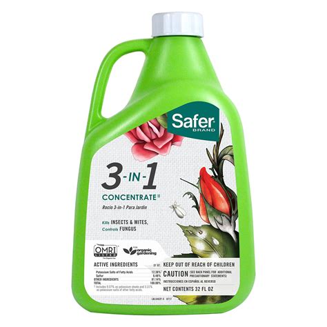 Safer Brand Sf5462 Safer 3 In 1 Concentrate 1 Qt Garden Spray 32 Oz 1