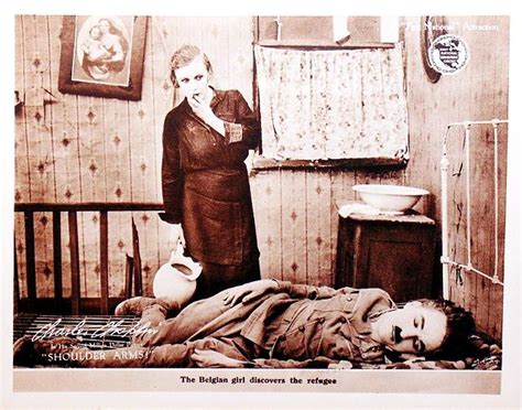 Charlie Chaplin In Lobby Card For The Film Shoulder Arms