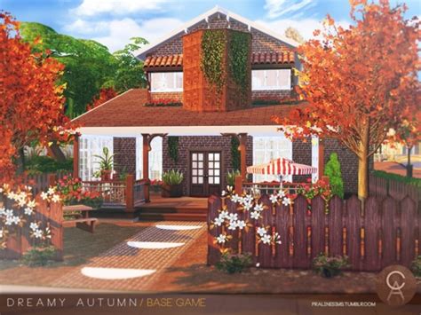 The Sims Resource Dreamy Autumn House By Pralinesims • Sims 4 Downloads