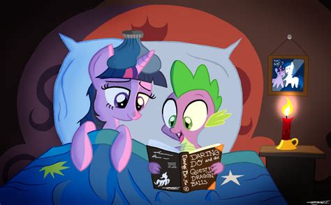 Sneezing Ponies Central — Twilight Is Sick And Spikes Reading To Her