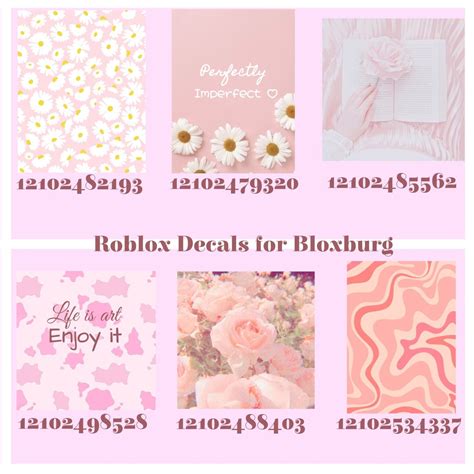 Pink Aesthetic Bloxburg Decals Bloxburg Decals Codes Wallpaper