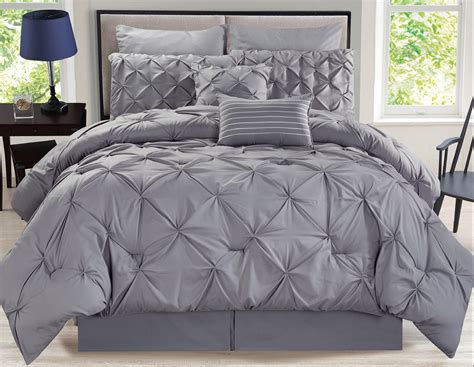Enjoy free shipping on most stuff, even big stuff. 8 Piece Rochelle Pinched Pleat Gray Comforter Set | eBay