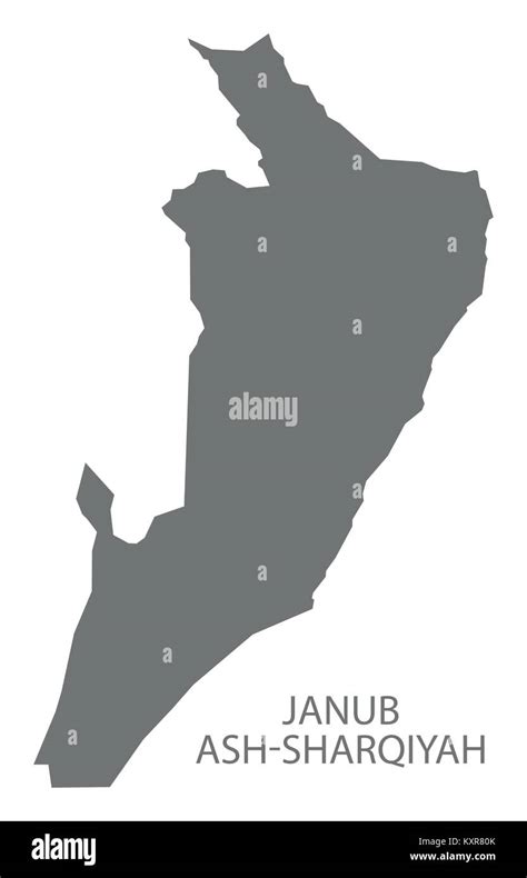 Janub Ash Sharqiyah Map Of Oman Grey Illustration Silhouette Shape