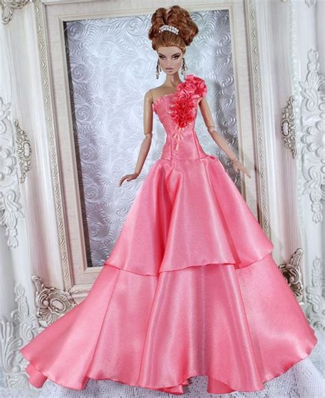 Fashion Doll Pink Dress Barbie Pink Dress Pink Doll Dress Barbie Dolls