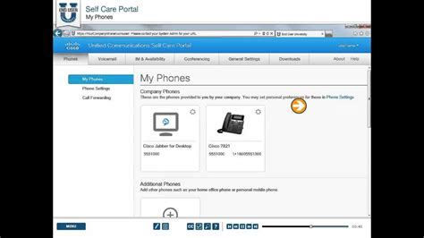 Cisco Self Care Portal My Phones Youtube