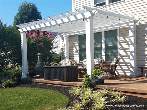 Custom Vinyl And Wood Pergolas For Patio And Garden Homestead Structures