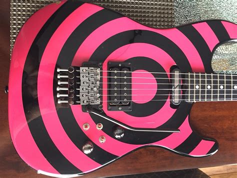 Charvel Pink And Black Bullseye Eddie Ojeda Guitar Miniature Reverb