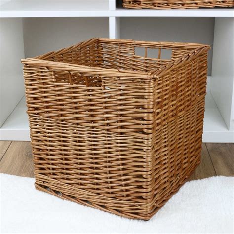 double steamed cube wicker storage basket the basket company